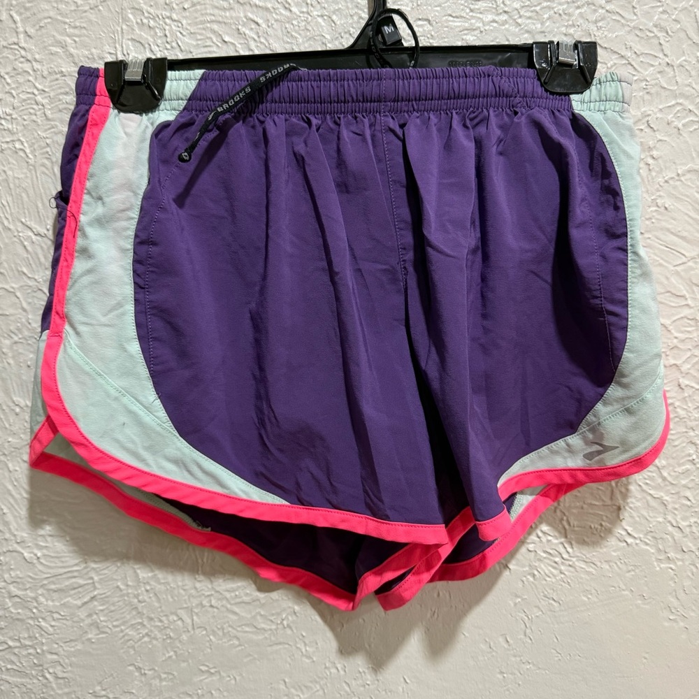 Brooks Purple and pink Running Shorts size medium